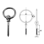 Рым c шурупом  6х30мм