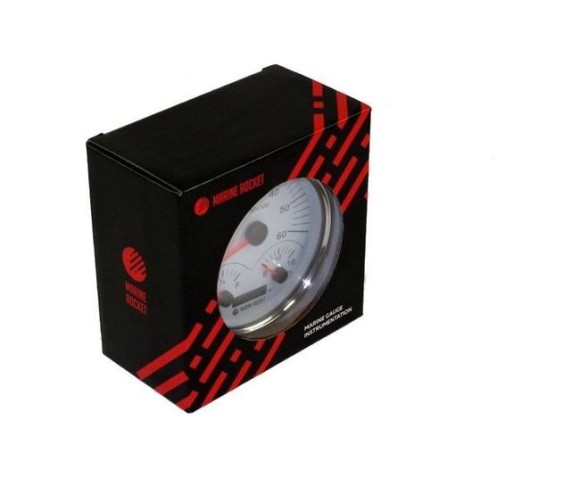 Прибор многофункциональный 4 в 1, белый циферблат, нержавеющий ободок, д. 110 мм, Marine Rocket