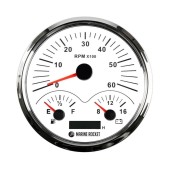 Прибор многофункциональный 4 в 1, белый циферблат, нержавеющий ободок, д. 110 мм, Marine Rocket Прибор многофункциональный 4 в 1, белый циферблат, нержавеющий ободок, д. 110 мм, Marine Rocket