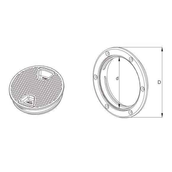 Люк SeaFlo палубный 180 (250) мм