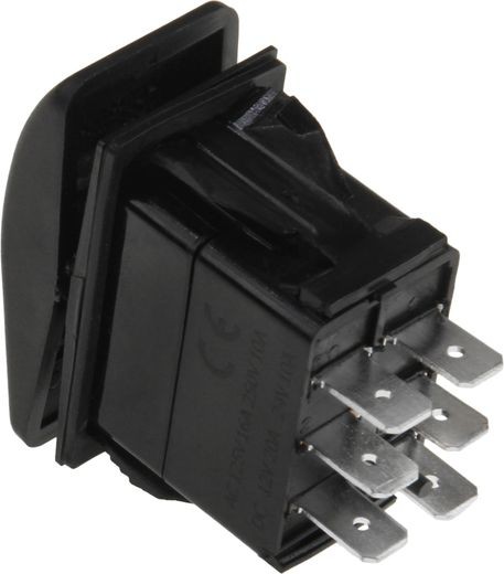 Переключатель трехпозиционный (ON)-OFF-(ON) 12 В/20А 6Р без фиксации