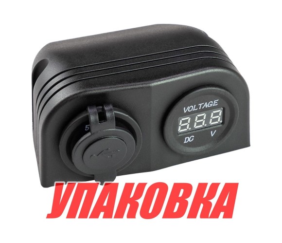 Разъем USB 5в 3.1А и цифровой вольтметр для крепления на приборную панель (упаковка из 40 шт.)