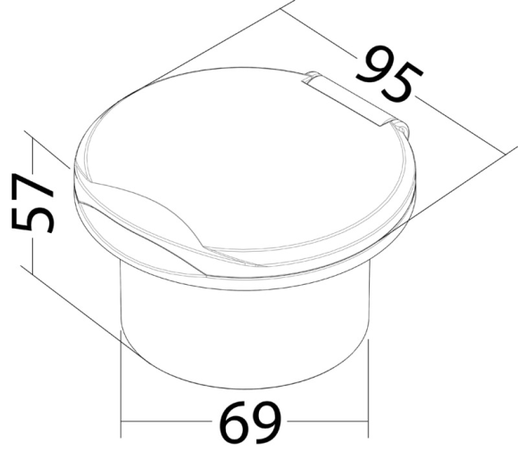 Короб с быстроразъемным штуцером, круглый, белый Короб с быстроразъемным штуцером, круглый, белый