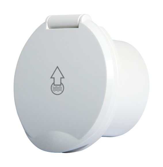 Короб с быстроразъемным штуцером, круглый, белый Короб с быстроразъемным штуцером, круглый, белый