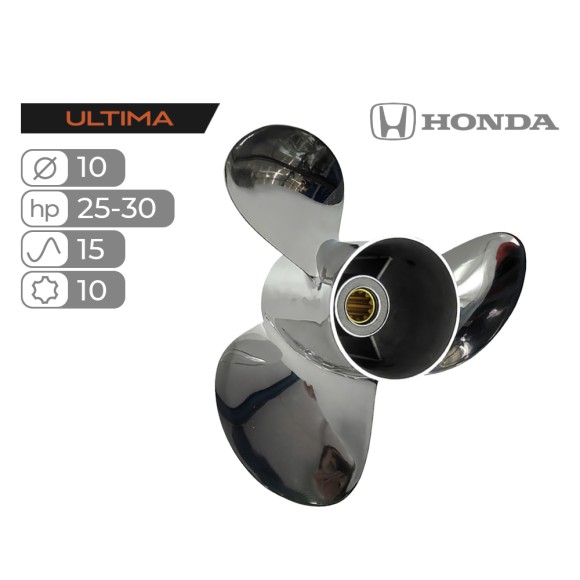 Винт гребной Skipper Ultima для Honda 25-30HP нержавеющий, диаметр 10", шаг 15"