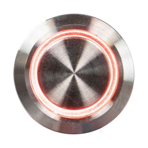 Кнопка с фиксацией в комплекте с контактным разъемом, 12 В 3А, OFF-ON 5P, D19 красная подсветка