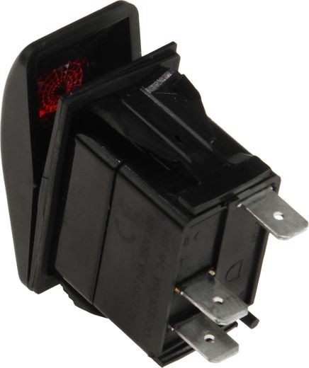 Переключатель двухпозиционный (ON)-OFF 12 В/20А 3Р с подсветкой без фиксации 1 положения Переключатель двухпозиционный (ON)-OFF 12 В/20А 3Р с подсветкой без фиксации 1 положения