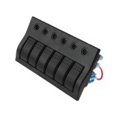 Панель бортового питания Skipper с тумблерами переключателей - 6, с индикацией, автоматов - 6 Панель бортового питания Skipper с тумблерами переключателей - 6, с индикацией, автоматов - 6