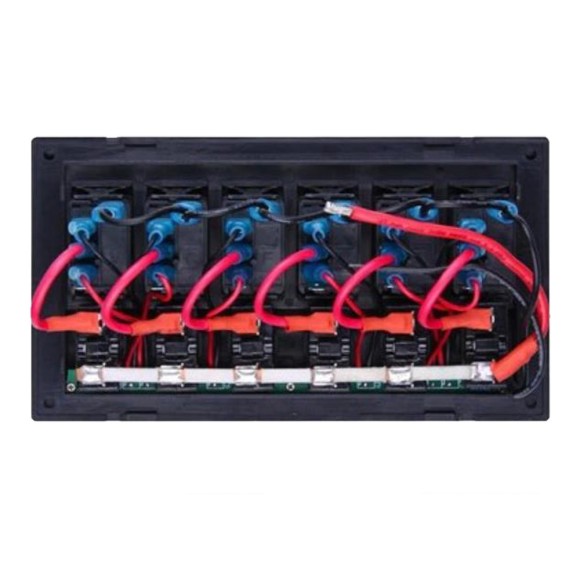 Панель бортового питания Skipper с тумблерами переключателей - 6, с индикацией, автоматов - 6