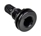 Разъем водосброса пластиковый под шланг 25 мм, черный