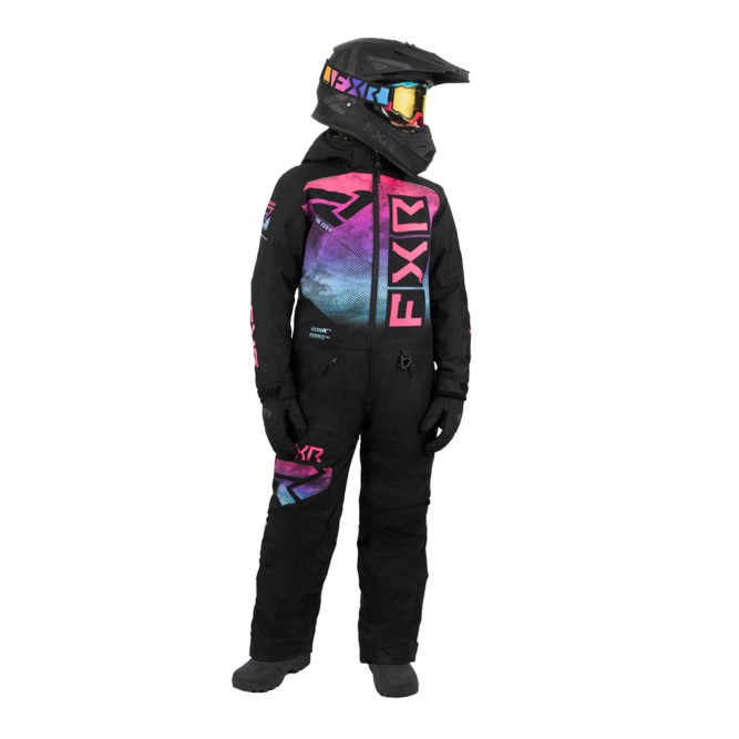 Детский комбинезон FXR Helium с утеплителем Black/Sky-Electric Pink Haze, 12