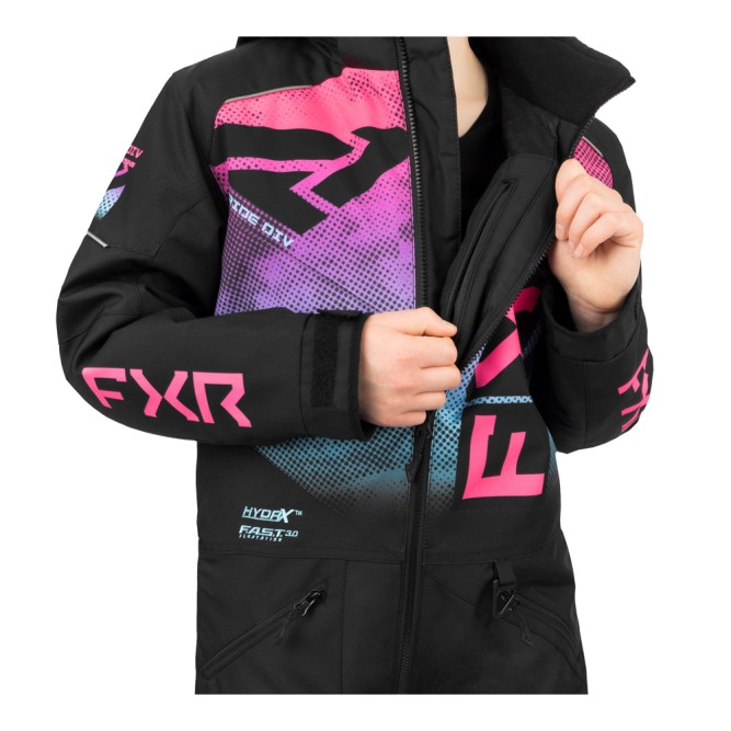 Детский комбинезон FXR Helium с утеплителем Black/Sky-Electric Pink Haze, 12