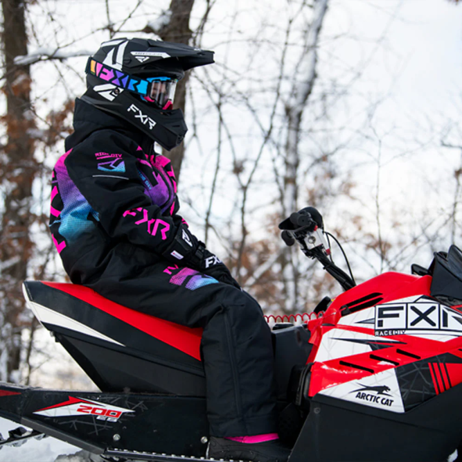 Детский комбинезон FXR Helium с утеплителем Black/Sky-Electric Pink Haze, 12