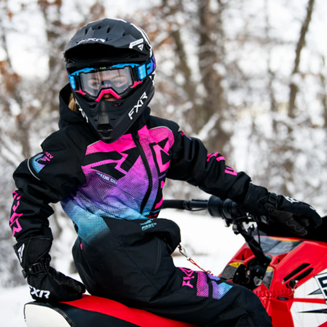 Детский комбинезон FXR Helium с утеплителем Black/Sky-Electric Pink Haze, 12