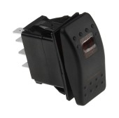 Переключатель трехпозиционный (ON)-OFF-ON 12 В/20А 7Р с подсветкой без фиксации 1 положения