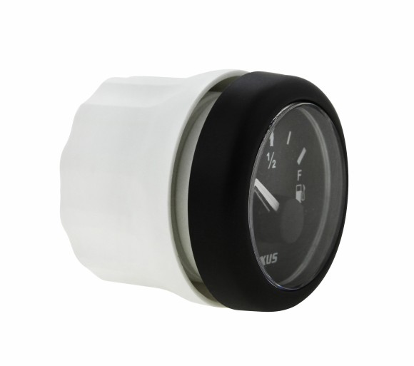 Указатель уровня топлива 240-33 Ом (US), черный циферблат, черный ободок, д. 52 мм