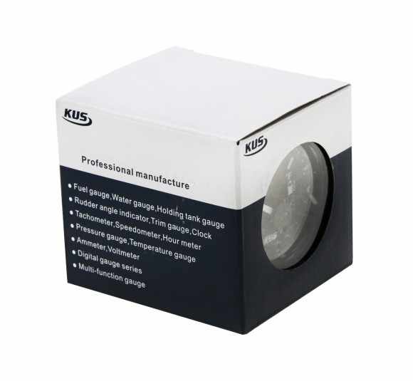 Указатель уровня топлива 240-33 Ом (US), черный циферблат, черный ободок, д. 52 мм