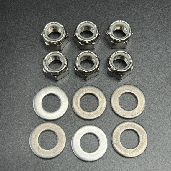 Набор крепёжный гайка+шайба 6 шт. (стальные диам. 9,5 мм) HARDWARE-DRV@2 (Quicksilver)