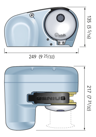 Лебедка якорная Quick Genius GP2 2000F, 12 В, цепь 6мм