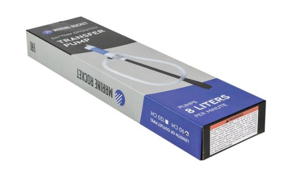 Насос электрический для перекачки топлива на батарейках 120см с автоотключением, Marine Rocket