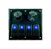 Панель бортового питания 4 переключателя, USB зарядка, разъем прикуривателя Панель бортового питания 4 переключателя, USB зарядка, разъем прикуривателя