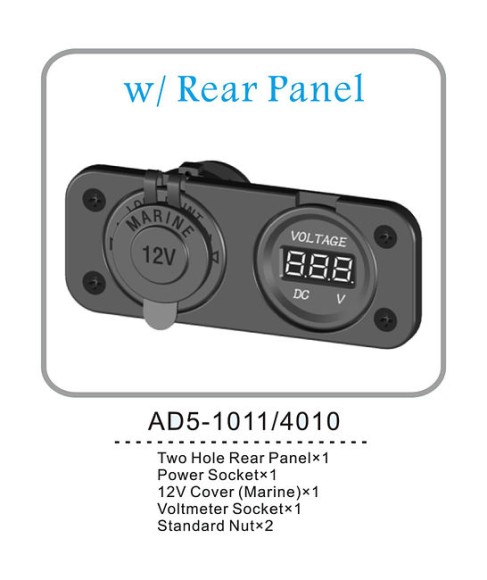 Разъем прикуривателя и цифровой вольтметр Разъем прикуривателя и цифровой вольтметр