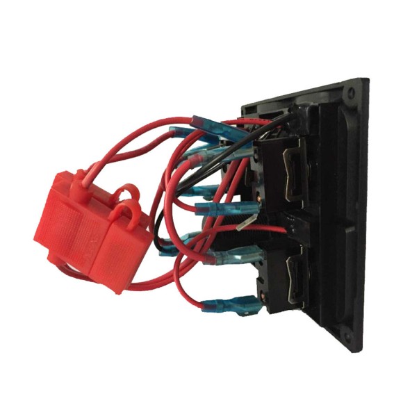 Панель бортового питания Skipper с тумблерами переключателей - 3, с индикацией, гнёзд предохранителей - 3, разъем USB