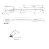 Рейлинг носовой универсальный 2040 мм (комплект из 2 шт.)