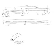 Рейлинг носовой универсальный 2040 мм (комплект из 2 шт.)