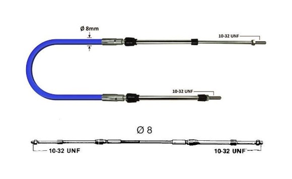 Трос дистанционного управления Ultraflex MachZero, (10 футов - 3 м), 2 шт Трос дистанционного управления Ultraflex MachZero, (10 футов - 3 м), 2 шт