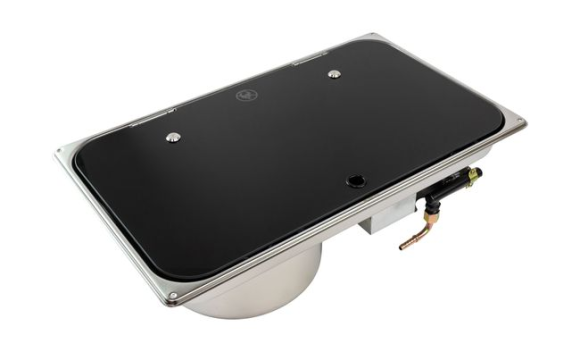 Плита газовая с круглой мойкой, стеклянная крышка, Marine Rocket