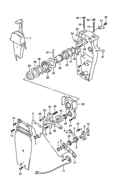 Дистанционное управление Suzuki DF 25-250, постовая, врезная, 67200-93J13, Marine Rocket