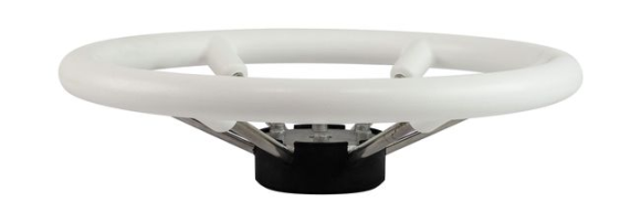 Рулевое колесо LEADER TANEGUM белый обод серебряные спицы д. 360 мм