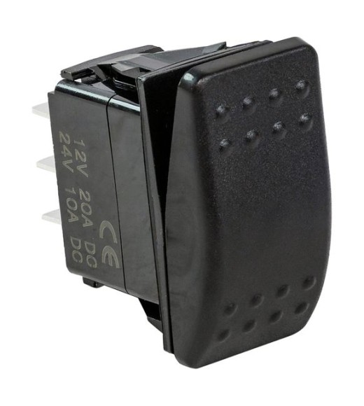 Переключатель трехпозиционный ON-ON-ON 12 В/20А 6Р Переключатель трехпозиционный ON-ON-ON 12 В/20А 6Р