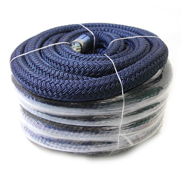 Плетеный швартовый трос c огоном 30мм*20м тёмно-синий Плетеный швартовый трос c огоном 30мм*20м тёмно-синий