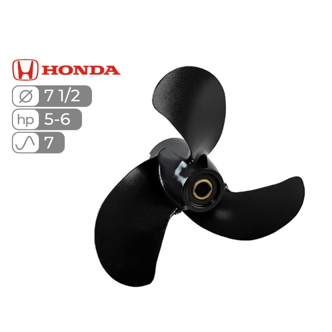 Винт гребной  Skipper для Honda 5-6HP алюминиевый, диаметр - 7 1/2", шаг 7"