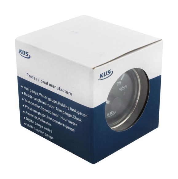 Указатель давления масла 0-5 бар, черный циферблат, нержавеющий ободок, д. 52 мм Указатель давления масла 0-5 бар, черный циферблат, нержавеющий ободок, д. 52 мм