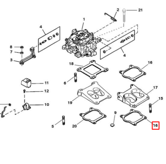 Прокладка паронитовая MERCRUISER ALPHA /BRAVO (Quicksilver)