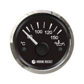 Указатель температуры масла 50-150 гр., черный циферблат, нержавеющий ободок, д. 52 мм, Marine Rocket