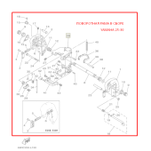 Поворотная рама со струбцинами Yamaha 25-30H (В сборе) (HINGAN) снято с нового мотора