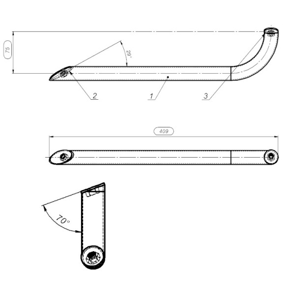 Ручка «Г-образная» универсальная 409 мм