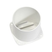 Крышка вентиляции с фланцем 86х86х80мм, белый пластик