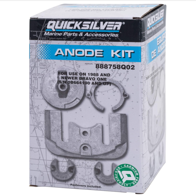 Комплект анодов алюминиевых ANODE KIT MerCruiser Bravo One Stern Drives - 1988 and Newer QS