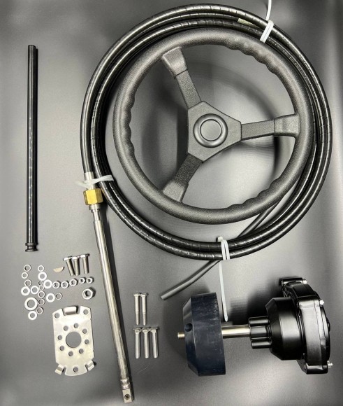 Рулевой комплект (редуктор T73(невозвратный)  / трос M66-16FT / рулевое колесо) 16FT (PWB)