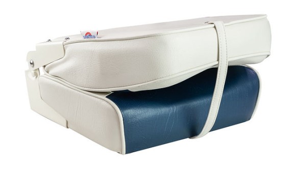 Кресло складное мягкое ECONOMY с высокой спинкой, цвет белый/синий Кресло складное мягкое ECONOMY с высокой спинкой, цвет белый/синий