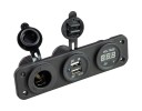 Панель с USB-разъемом 5в 2.1А, прикуривателем и вольтметром