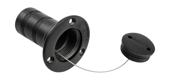 Горловина заливная для бензина 38 мм, ключ, цвет черный, Marine Rocket