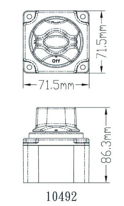 Выключатель массы "OFF-1-BOTH-2" (2 АКБ) 250А