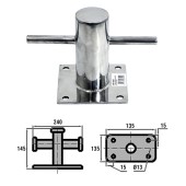 Кнехт одинарный  60,5х135х135мм AISI316