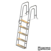 Трап для причальной секции складной, 5 ступени ироко (ширина 500мм.) Трап для причальной секции складной, 5 ступени ироко (ширина 500мм.)